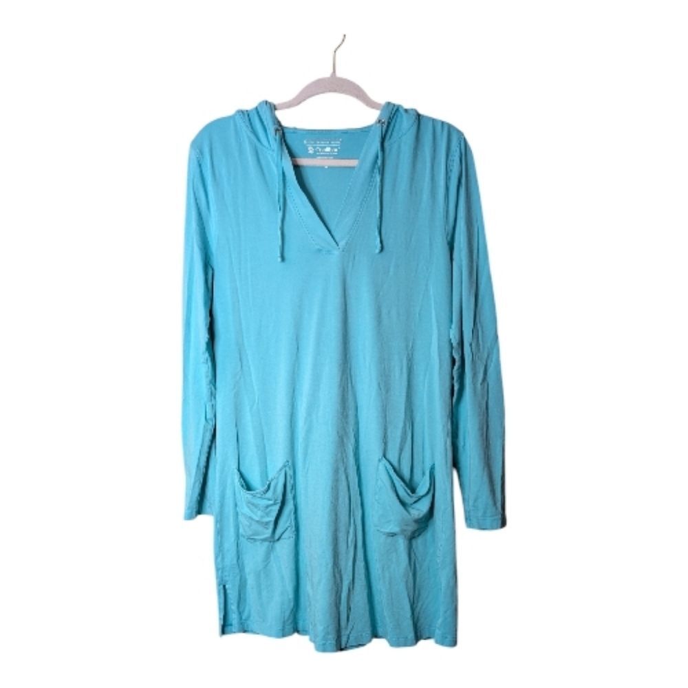 Coolibar Women's Catalina Beach Cover-Up Dress size Medium hooded UPF 50+ pocket